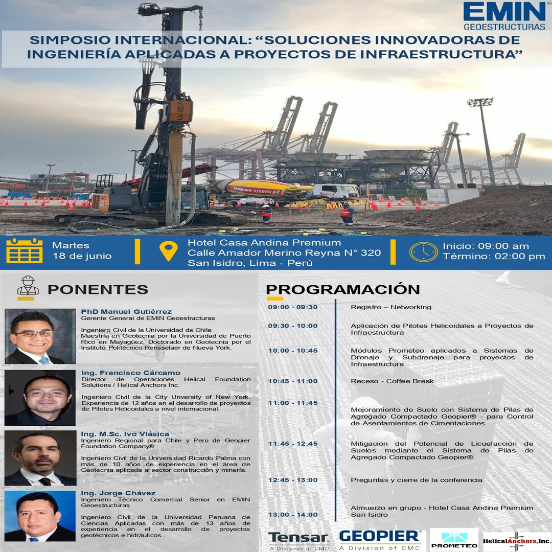Simposio Internacional “Soluciones Innovadoras de Ingeniería Aplicadas a Proyectos de Infraestructura”